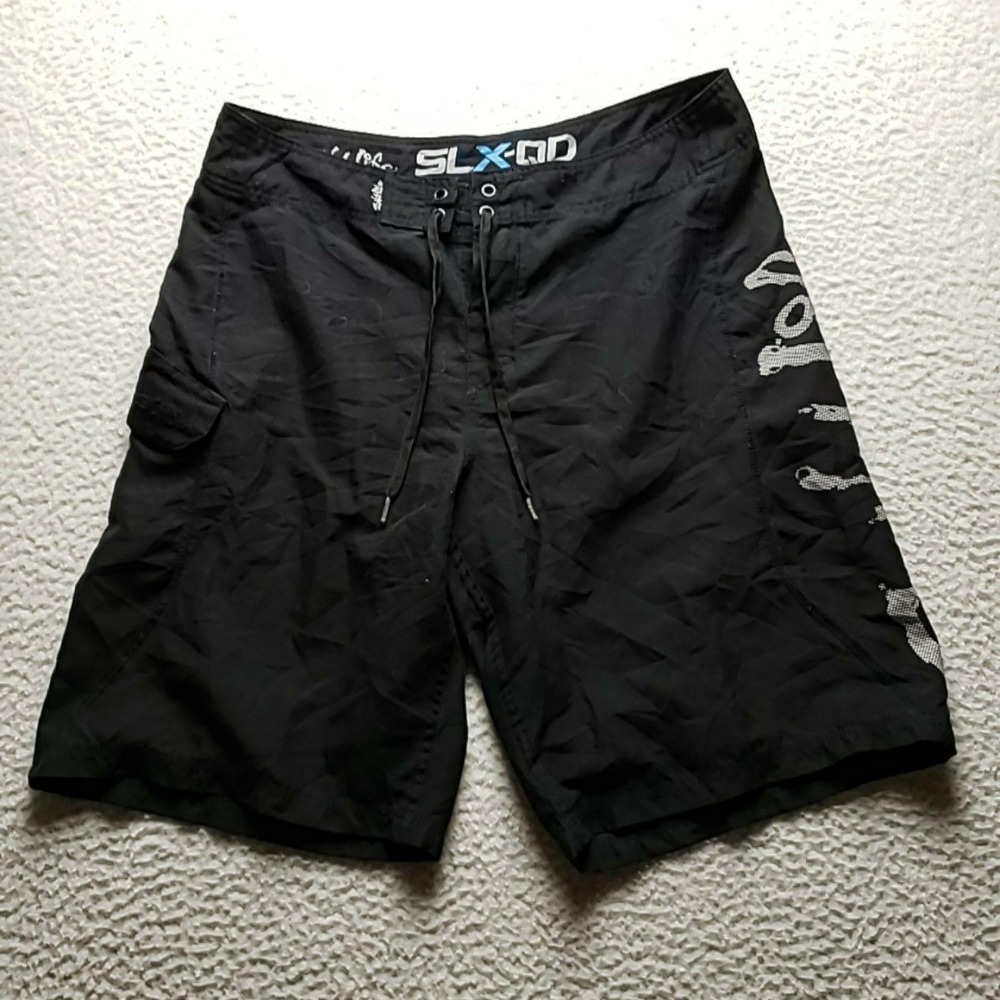 Salt Life Swim Trunks Mens 34 Black Skull Board Shorts Quick Dry Surf Beach